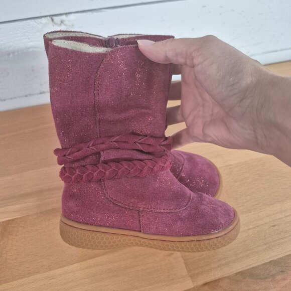 Livie & Luca Girls Calliope Boot Mulberry Sparkle Size 6 Side Zip Rubber Sole - Picture 6 of 7